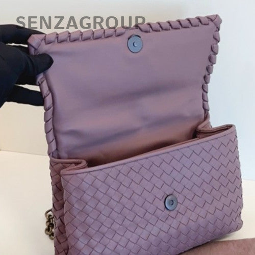 Bottega Veneta Olimpia MM Chain Shoulder Bag Crossbody Purple Women Classic