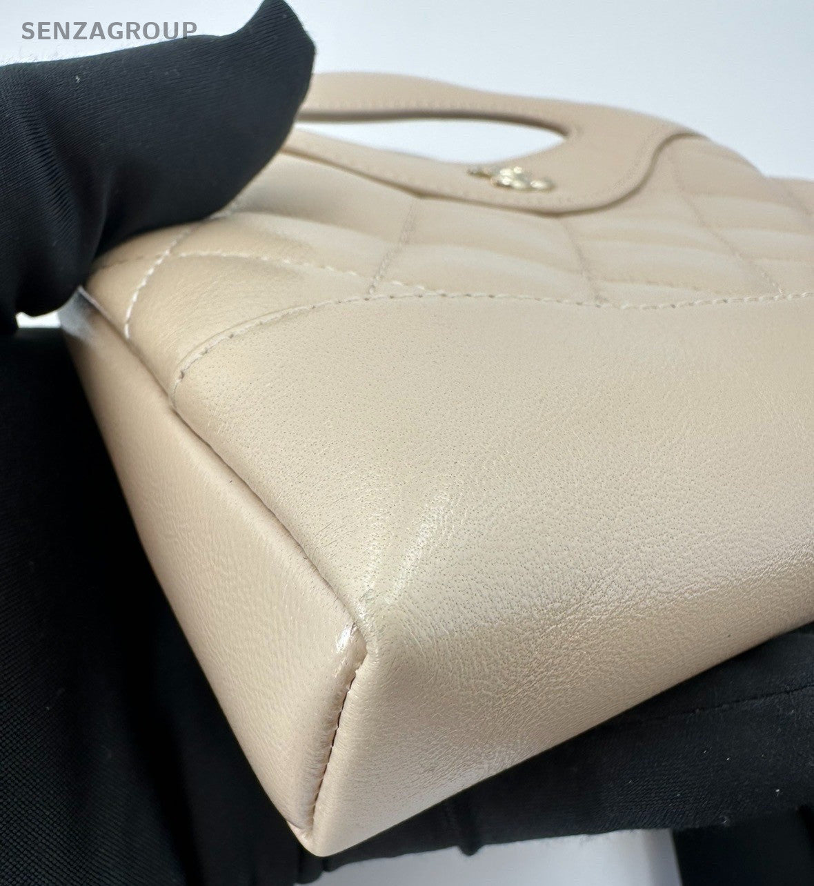 Chanel 31Bag Nano Lambskin Top Handle Shoulder Bag Crossbody Beige Gold Women
