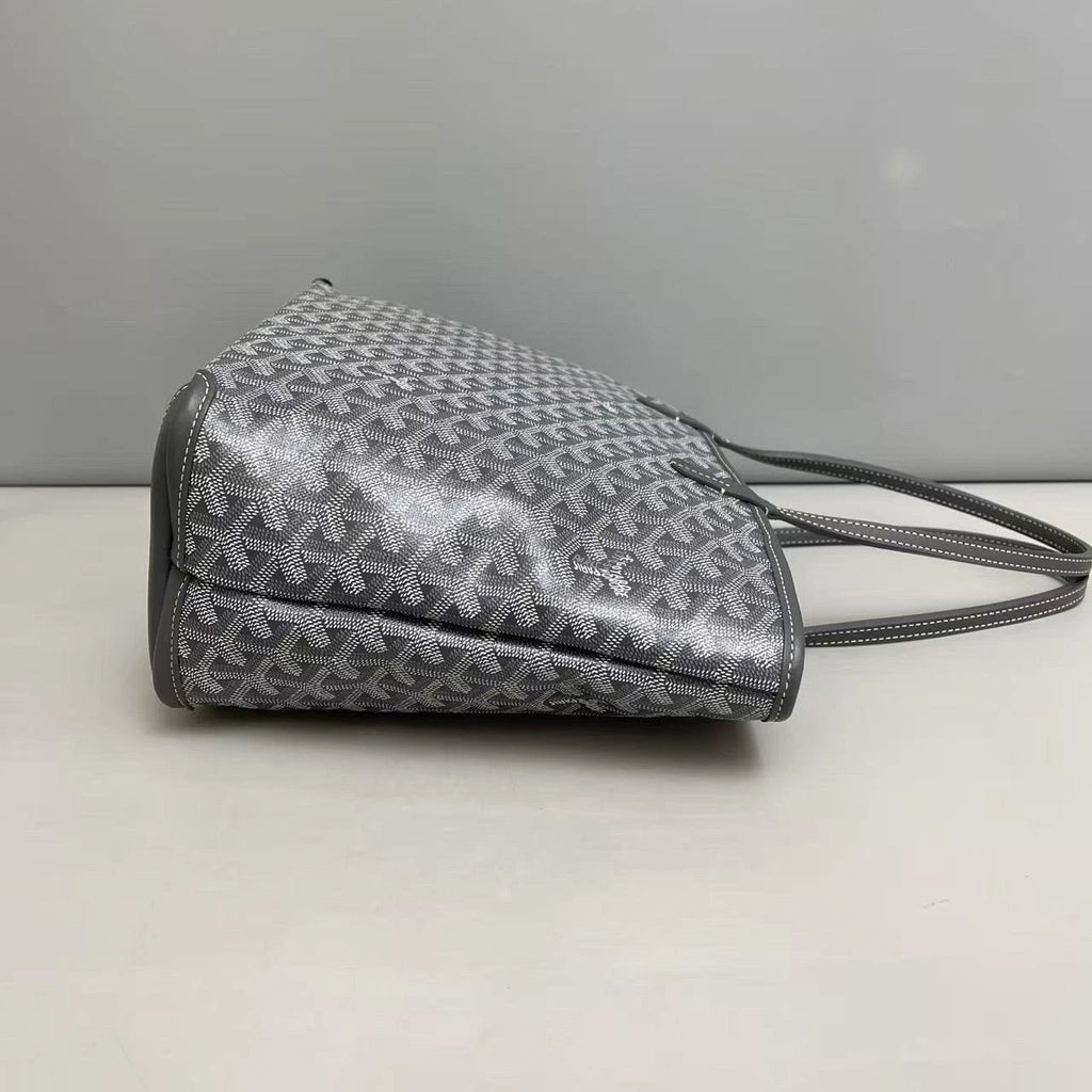 Goyard Monogram Canvas Tote Shoulder Bag Gray Silver Women Classic