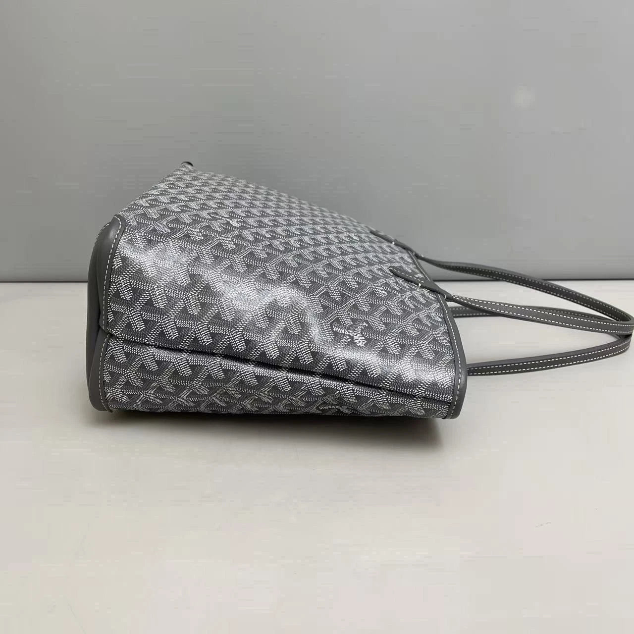 Goyard Monogram Canvas Tote Shoulder Bag Gray Silver Women Classic