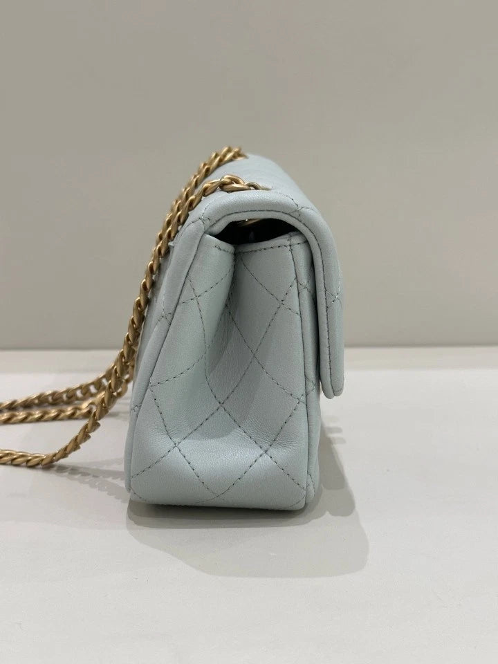 CHANEL Grey CF Mini Crossbody Shoulder Bag For Women