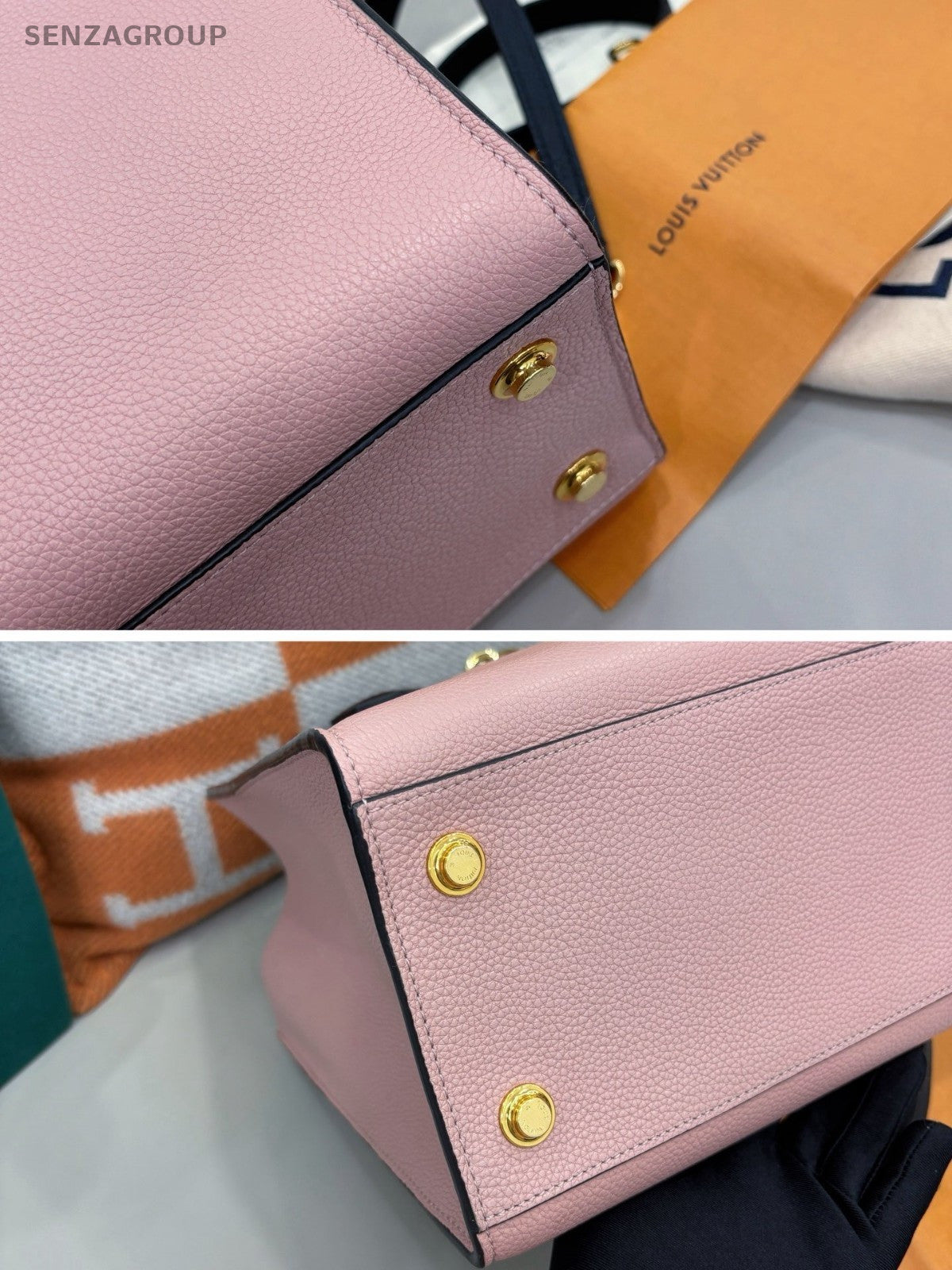 Louis Vuitton City Steamer Top Handle 2way Shoulder Handbag Pink Black Women