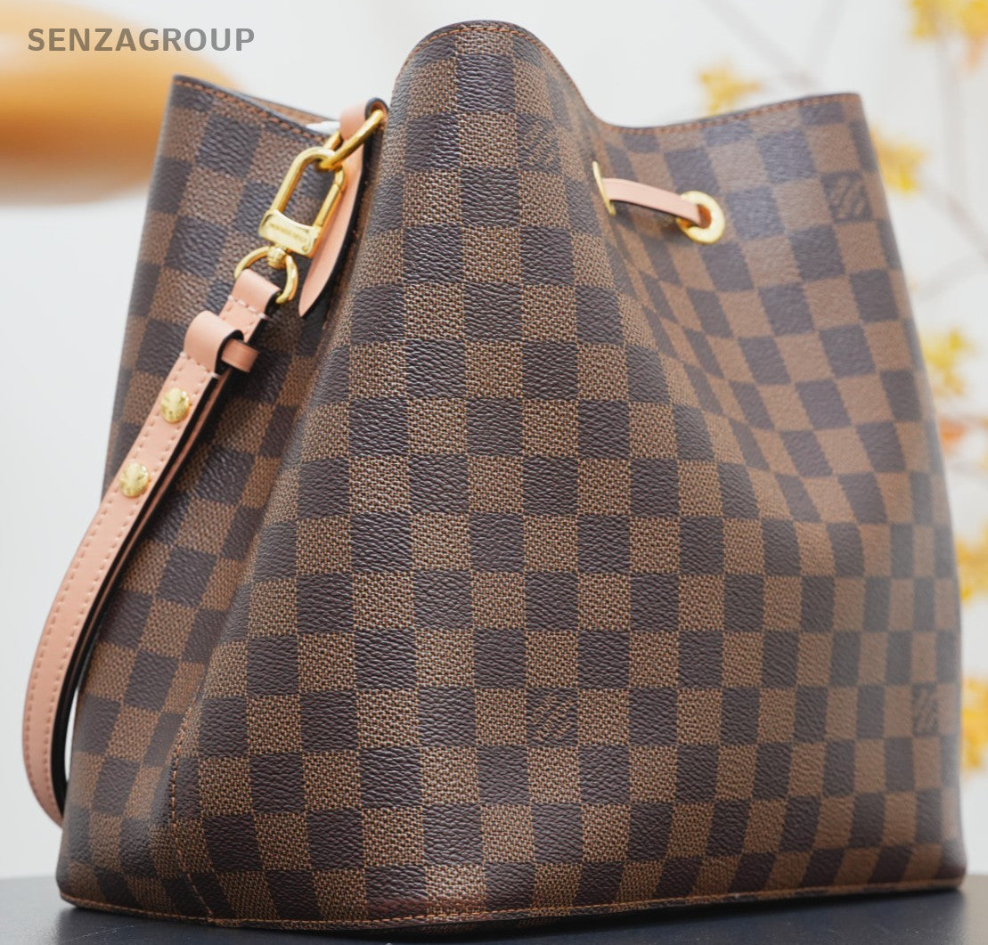LOUIS VUITTON NeoNoe Damier Ebene Bucket Drawstring Shoulder bag Women Brown