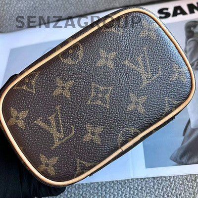 Louis Vuitton Monogram Nice Nano Zippy Cosmetic Pouch Brown Gold