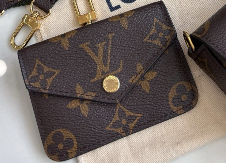 Louis Vuitton Monogram Shoulder Crossbody Bag Brown Women Almost Brand New