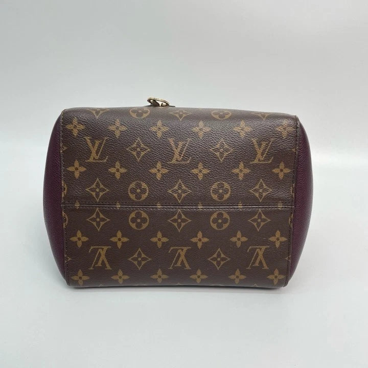 Louis Vuitton Black Red Monogram Canvas Fold Tote Handbag For Women