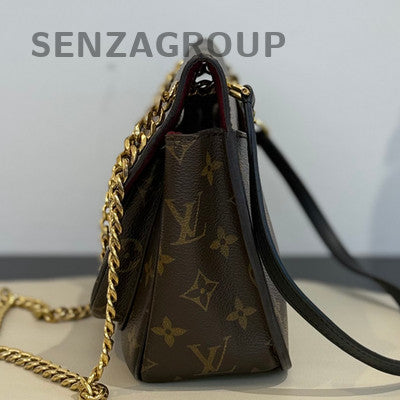 Louis Vuitton Passy Monogram Chain Crossbody Bag Brown Gold Women Classic