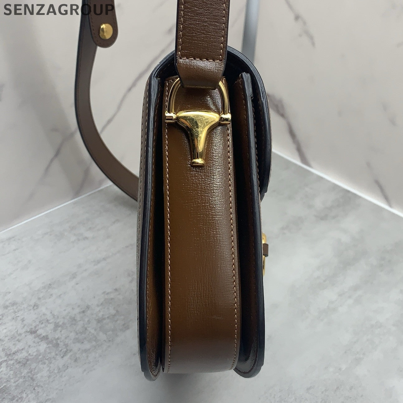 Gucci Horsebit 1955 Large GG Monogram Shoulder Bag - Classic Women's Saddle