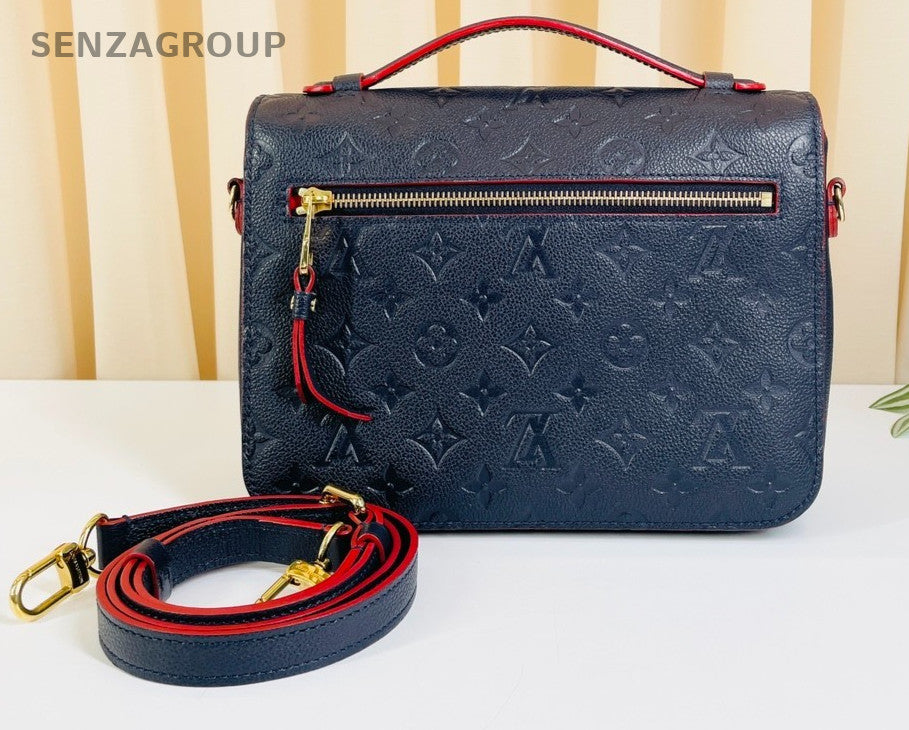 Louis Vuitton Pochette Métis Monogram Empreinte Shoulder Handbag Navy