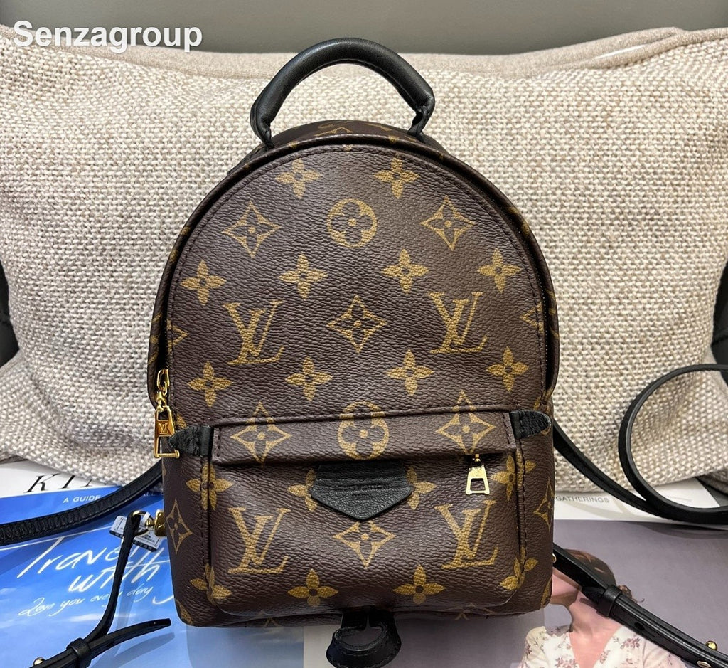 Louis Vuitton Monogram Canvas Mini Backpack Brown Gold Used Women Classic