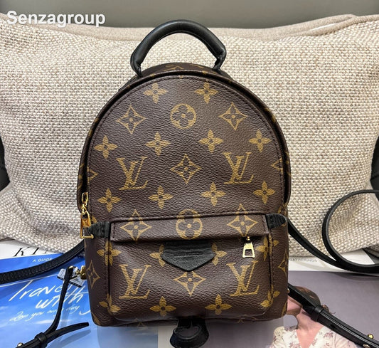 Louis Vuitton Monogram Canvas Mini Backpack Brown Gold Used Women Classic