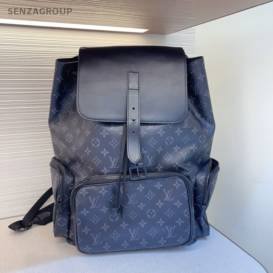 Louis Vuitton Backpack Black Monogram Shoulder bag Chip Version