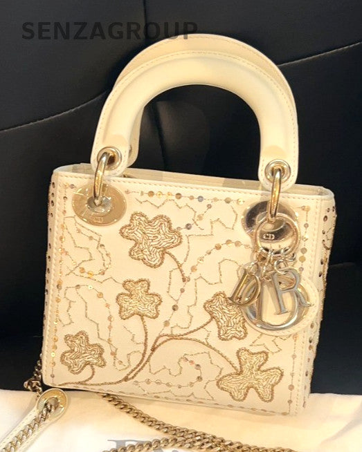 Christian Dior Lady Embroidery Limited Edition Top Handle bag Almost Brand NEW