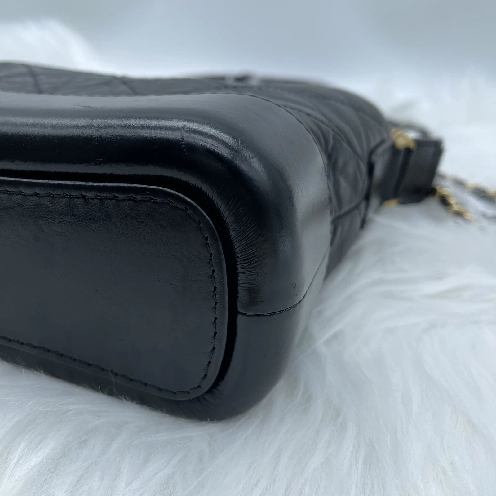 CHANEL Gabrielle Vintage Black Calfskin Shoulder Crossbody Bag For Women