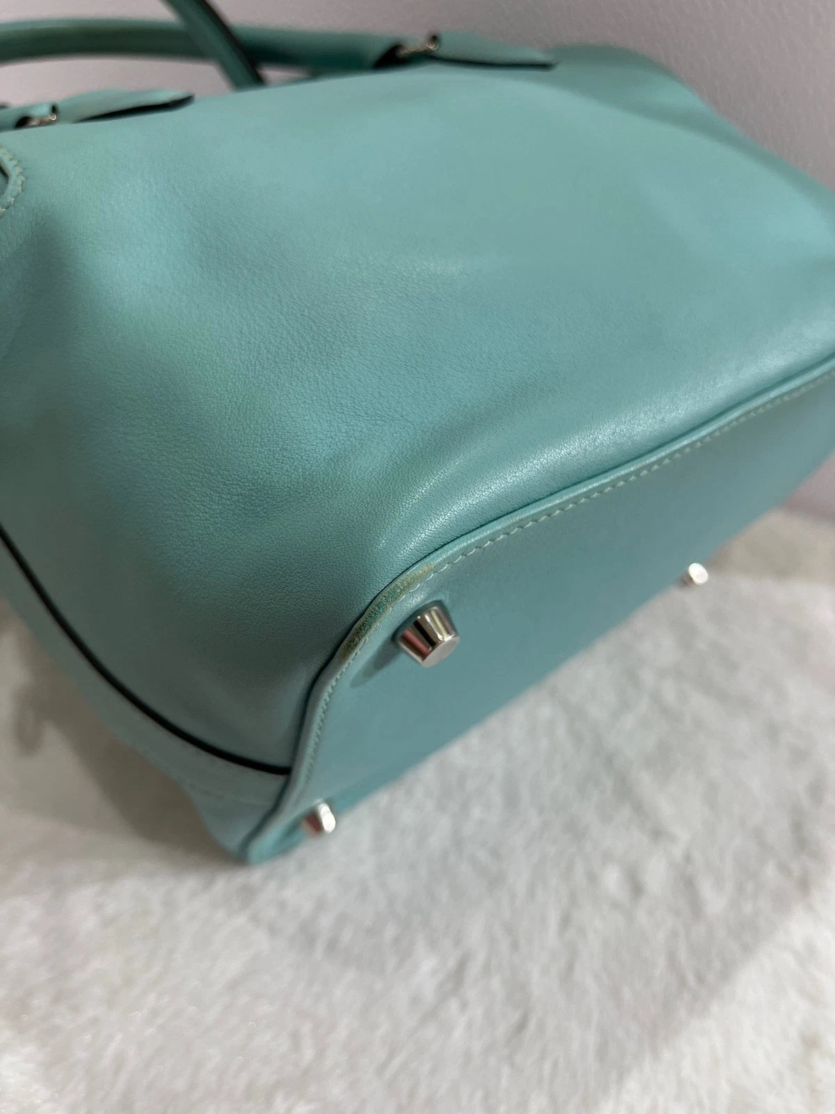 Hermes Toolbox20 Macaron Blue Swift Leather Women Handbag