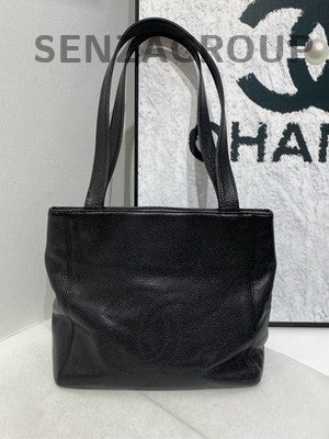 Chanel Tote Shoulder Bag Black Vintage Classic Women's Handbag