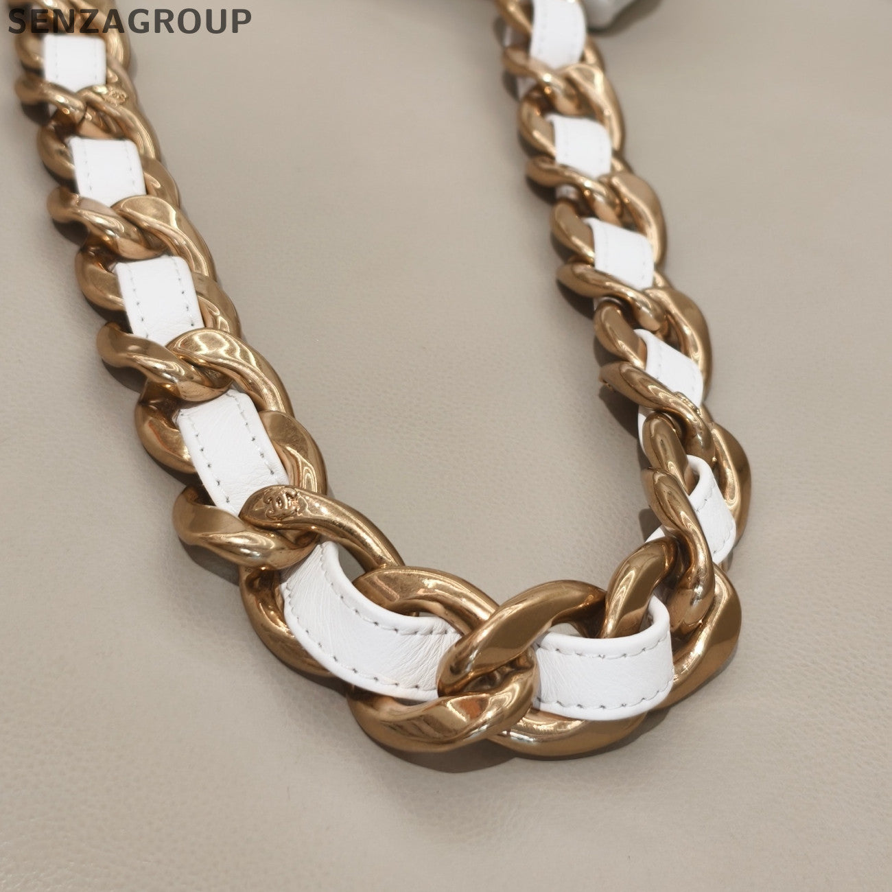 Chanel Classic Flap Small White Gold Chain Shoulder Bag - Fashion Women