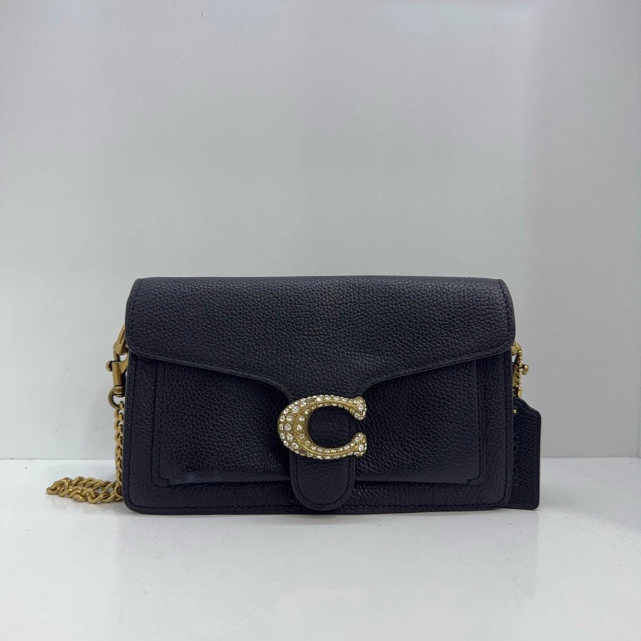 Coach Tabby 20 Mini Black Leather Shoulder Crossbody Bag For Women