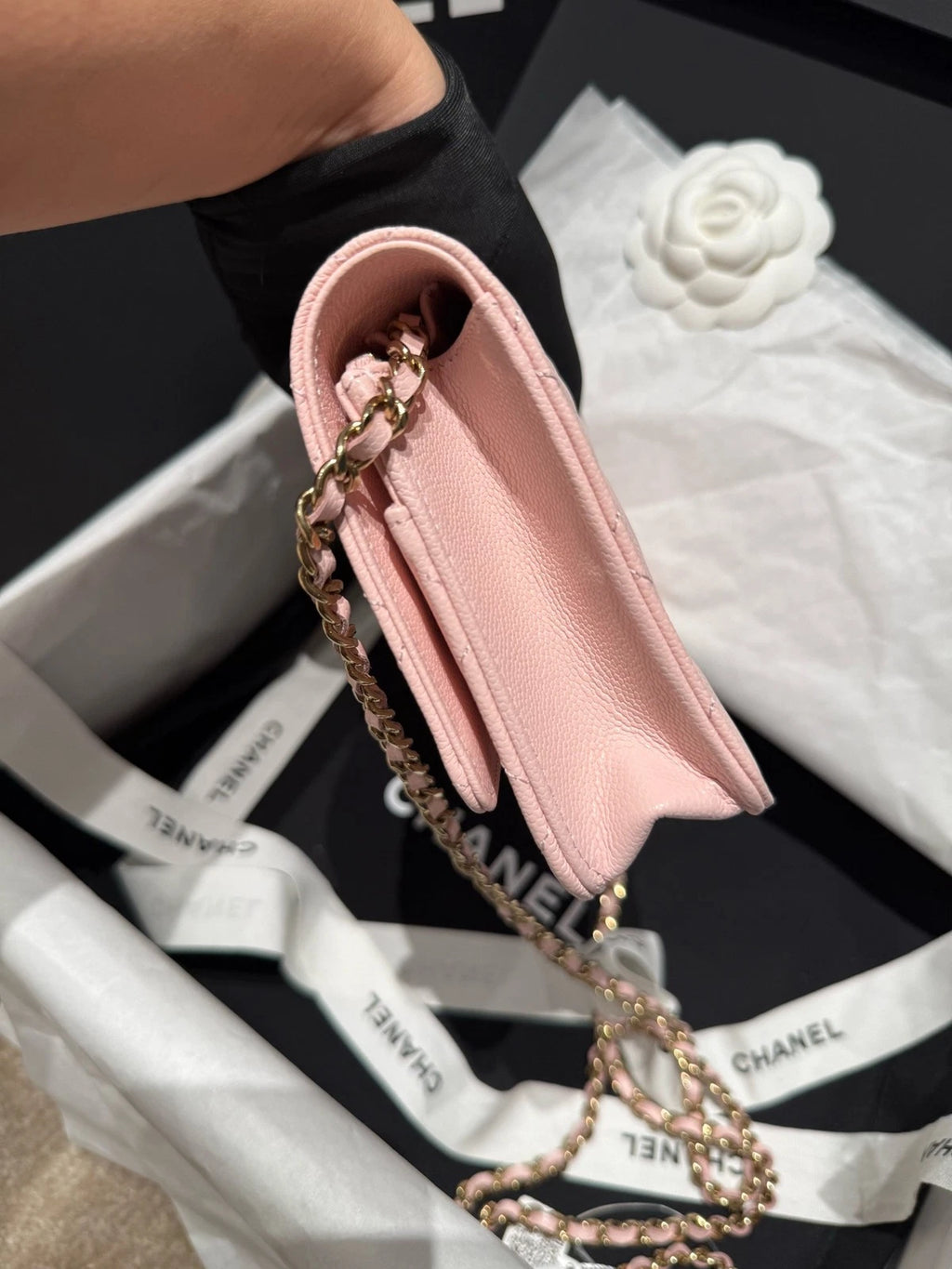 New CHANEL Sakura Pink WOC Crossbody Bag For Women