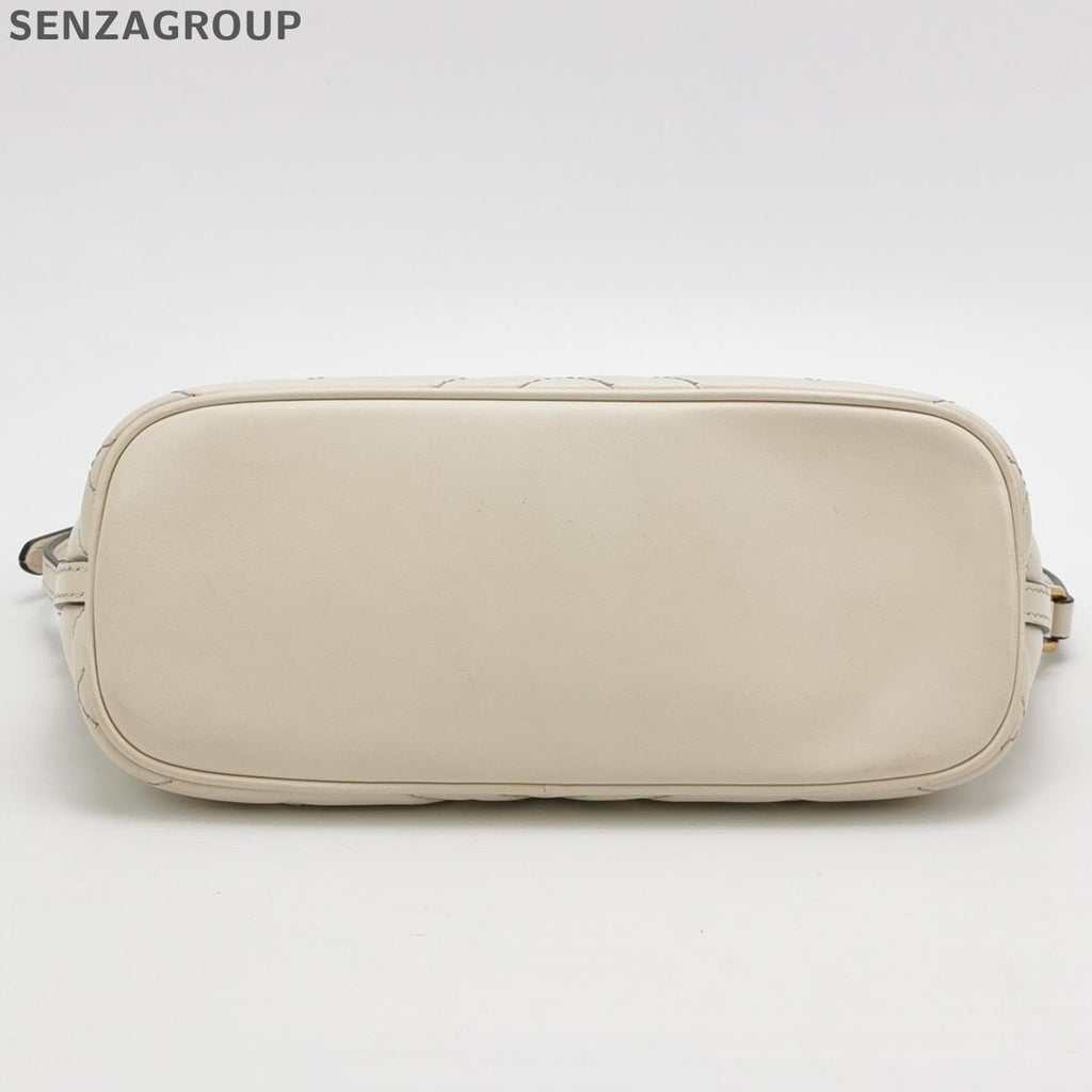 Gucci Marmont Shoulder Bag White Gold Classic Women's