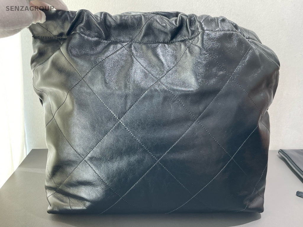 Chanel 22Bag Chain Shoulder Bag Crossbody Black Silver Women Classic