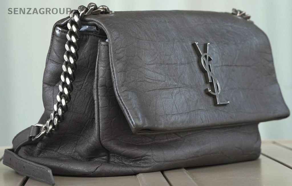 YSL Saint Laurent Hollywood Dark grey Calfskin Shoulder bag Crossbody