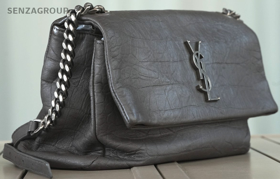 YSL Saint Laurent Hollywood Dark grey Calfskin Shoulder bag Crossbody