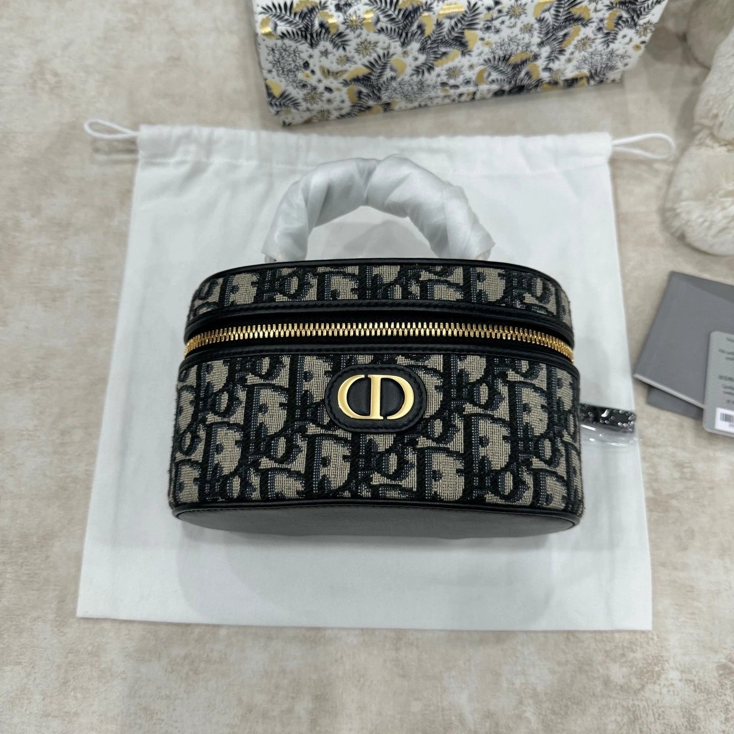 Christian Dior Oblique Makeup Case Handbag Crossbody For Women