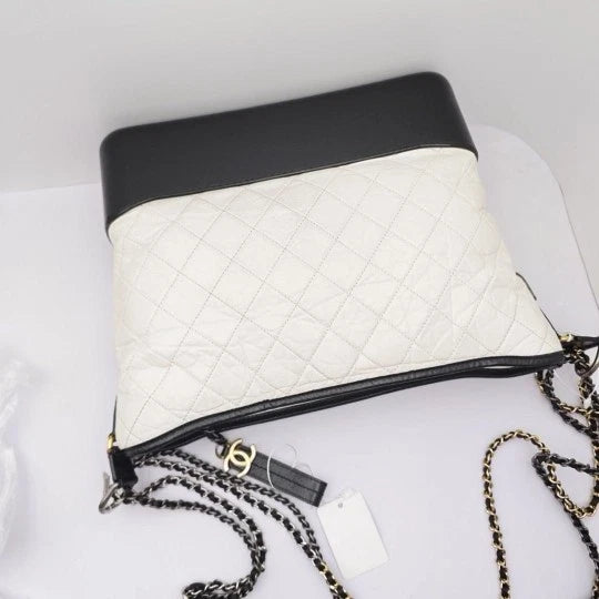 Authentic CHANEL Black White Large Gabrielle Hobo Bag For Women