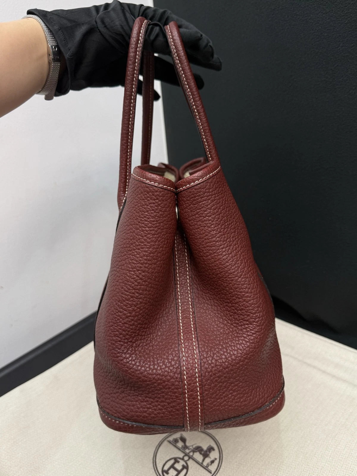 Hermès Garden Party 30 Tote Handbag Bordeaux Red Women Classic