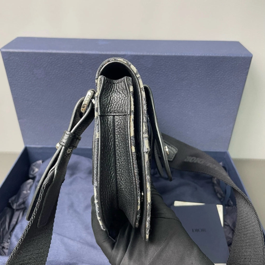 Dior Monogram Canvas Saddle Shoulder Bag Detachable Strap For Women