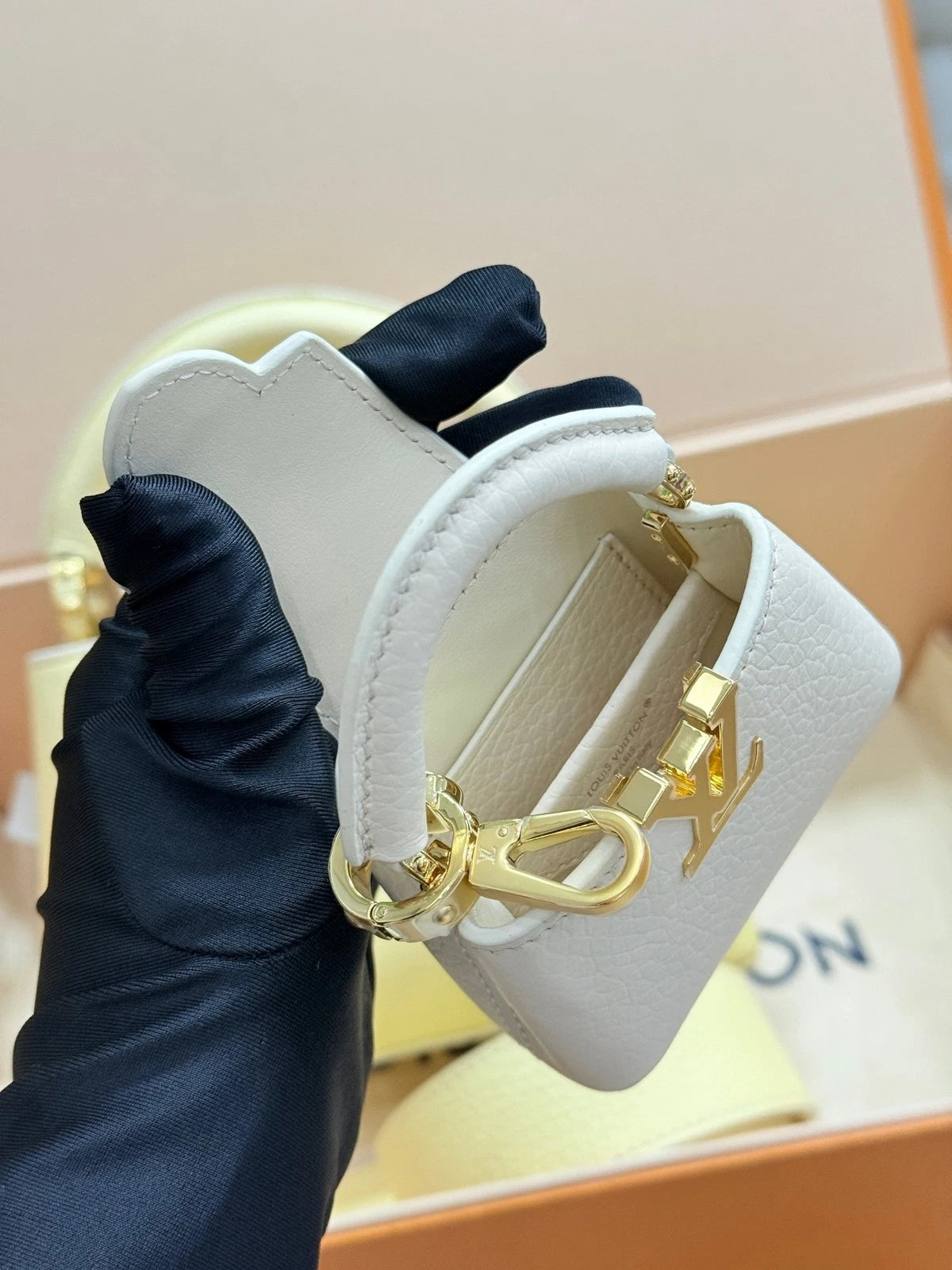 Louis Vuitton Yellow Mini Capucines 2-in-1 Calfskin Top Handle Bag For Women