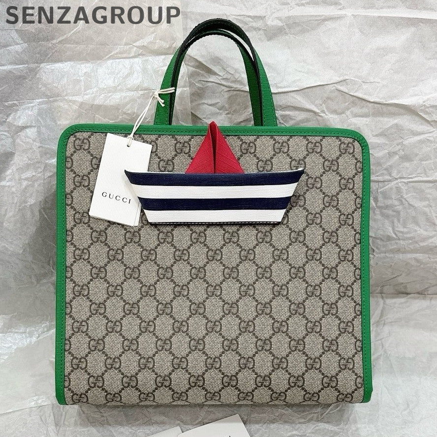 Vintage Gucci Brown & Green GG Monogram Handbag for Women