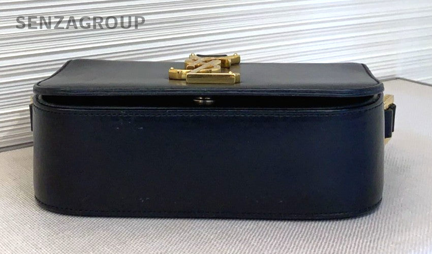 YSL Saint Laurent High School Shoulder bag Black Gold Logo Women