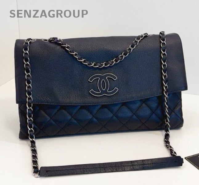 Chanel Soblack Pharrell Chain Shoulder Bag Black Silver Women Classic Diamond