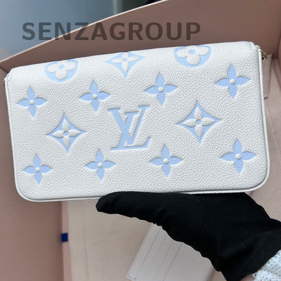 Louis Vuitton Monogram Blue White Clutch Bag Classic Fashion Women