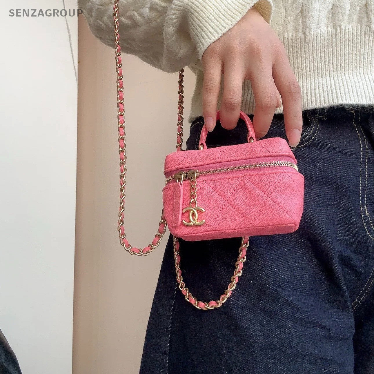 CHANEL Vanity mini Caviar Top Handle Shoulder bag Crossbody Almost Brand NEW