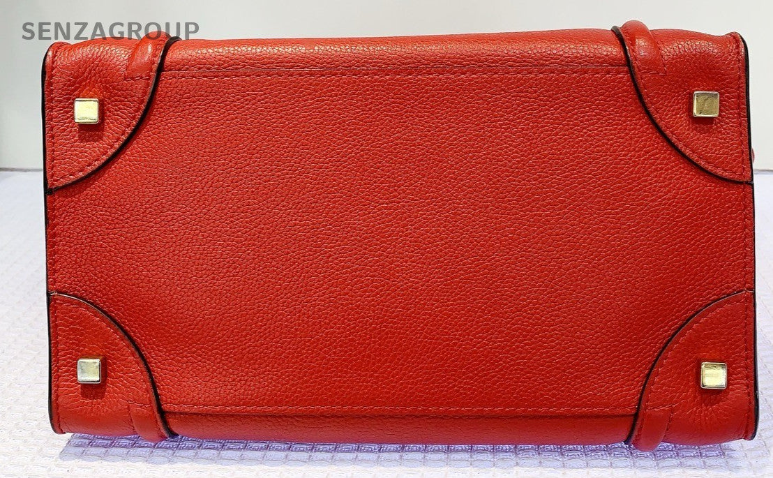 CELINE Micro Luggage tote Top Handle Handbag Women Red