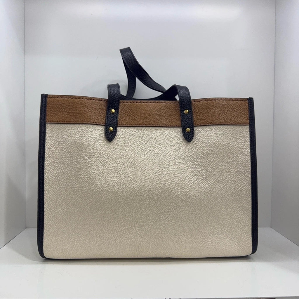 Coach Field 30 Embossed Logo Leather Tote Bag For Women