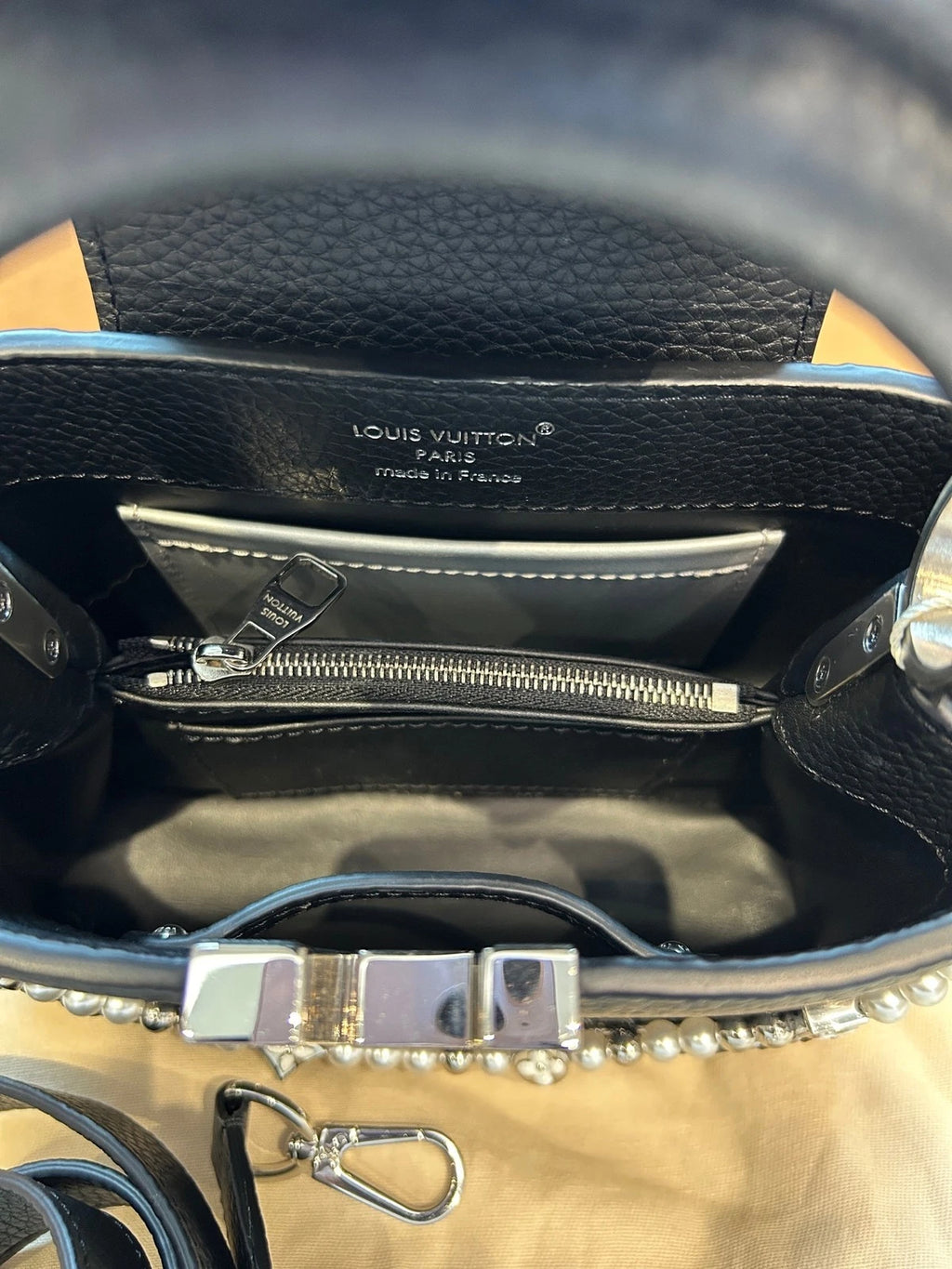 Louis Vuitton Capucines Mini Black Crossbody Handbag For Women