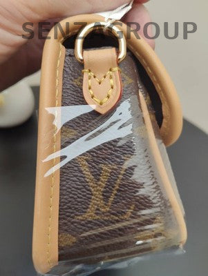 Louis Vuitton Monogram Nano Speedy Shoulder Crossbody Bag Brown Gold