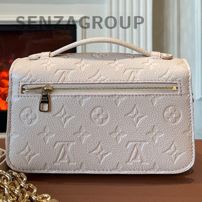 Louis Vuitton Pochette Metis Pink Gold Chain Crossbody Bag Women's Fashion