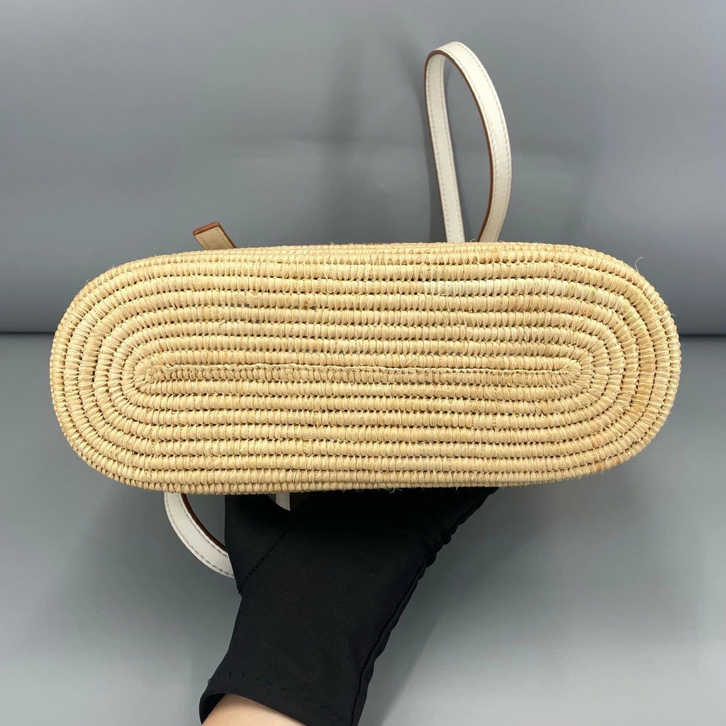 Loewe White Straw Shoulder Handbag for Women