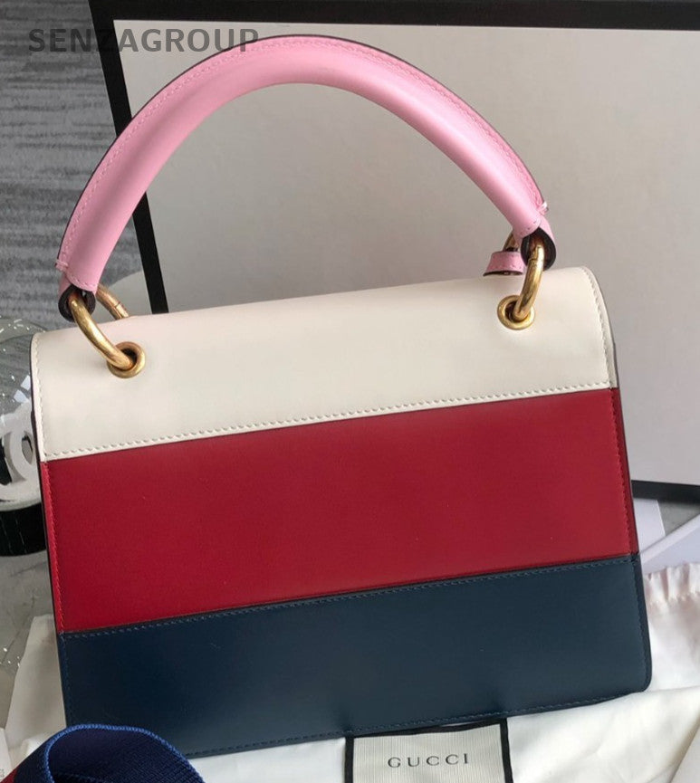 GUCCI Queen Margaret Bee Top Handle 2way Shoulder Handbag Women Almost Bran NEW