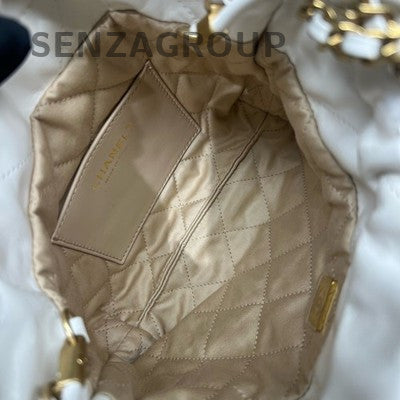 Chanel 22 Mini Bag White Gold Chain Shoulder Crossbody Women Classic