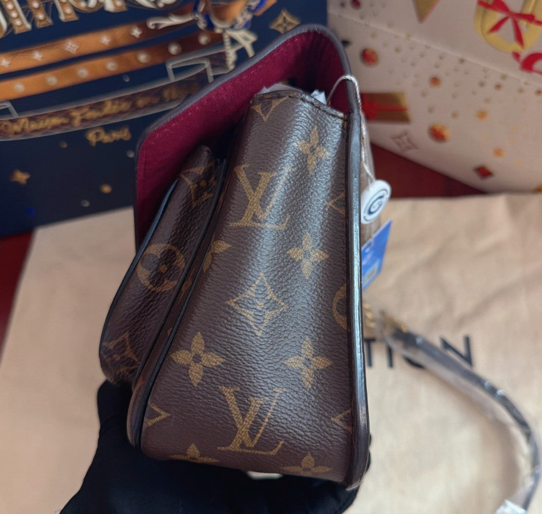 Louis Vuitton Passy Monogram Chain Shoulder Bag Brown Gold Women Classic