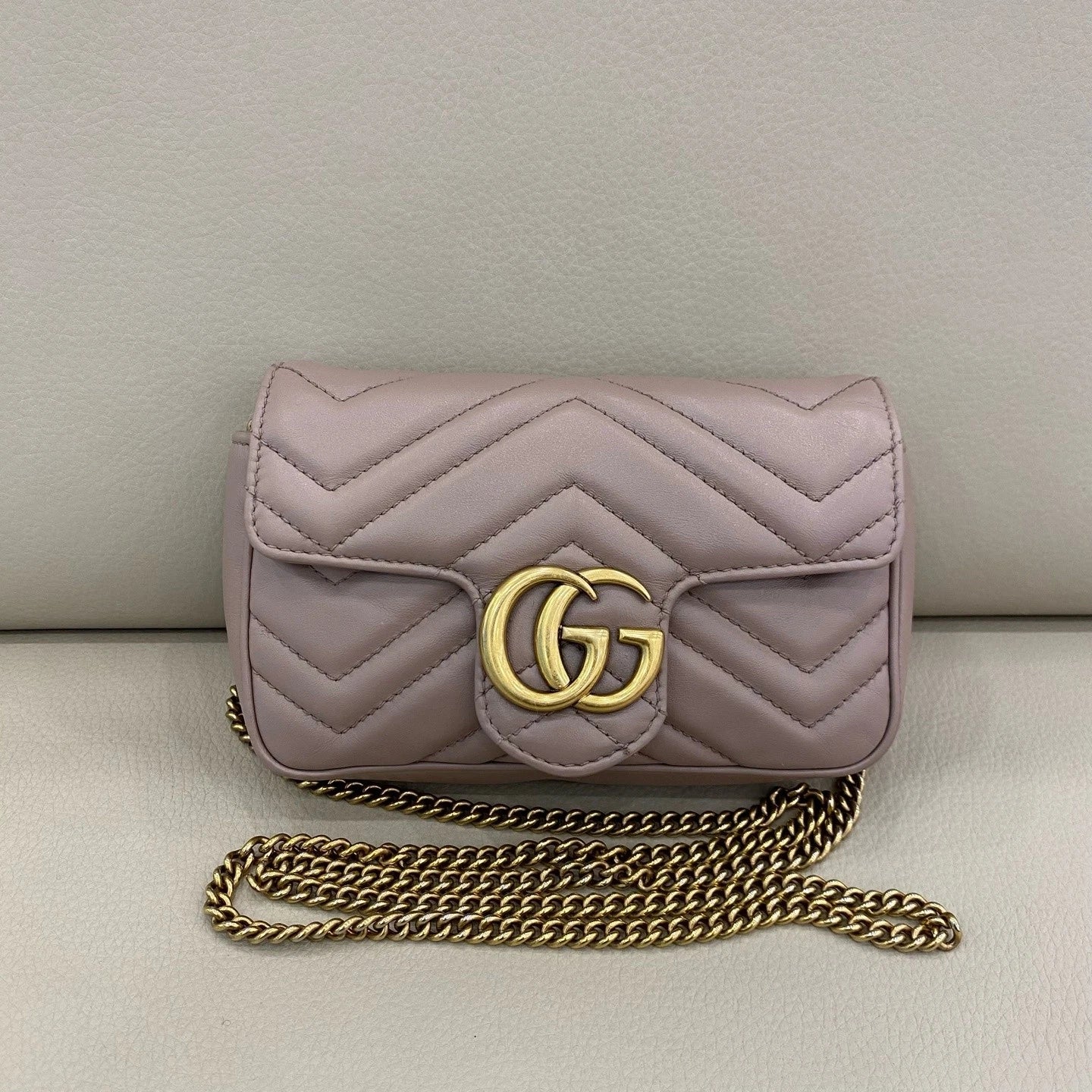 Gucci Marmont Nano Mini Beige Crossbody Bag Women