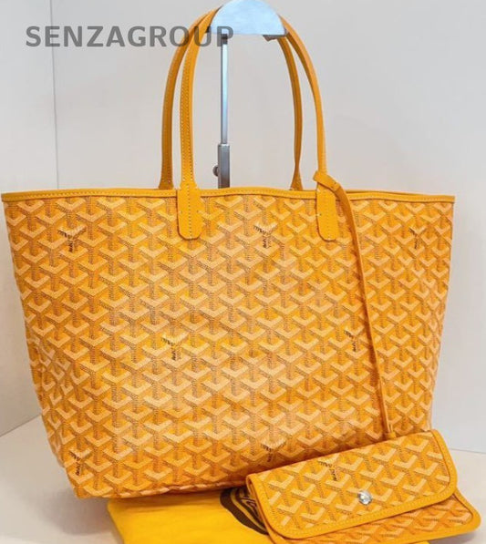 Goyard SaintLouis MM Tote With Pouch Goyardine Yellow Women Almost Brand New