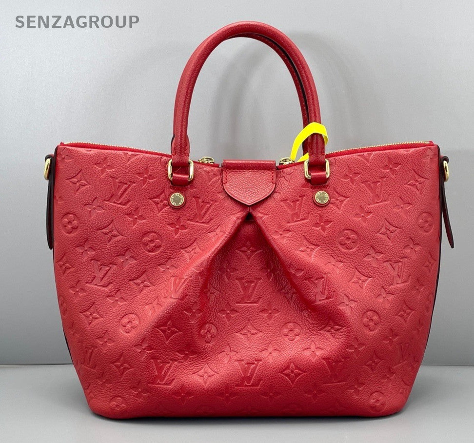 Louis Vuitton Monogram Empreinte 2Way Top Handle Bag Crossbody Red Gold Women