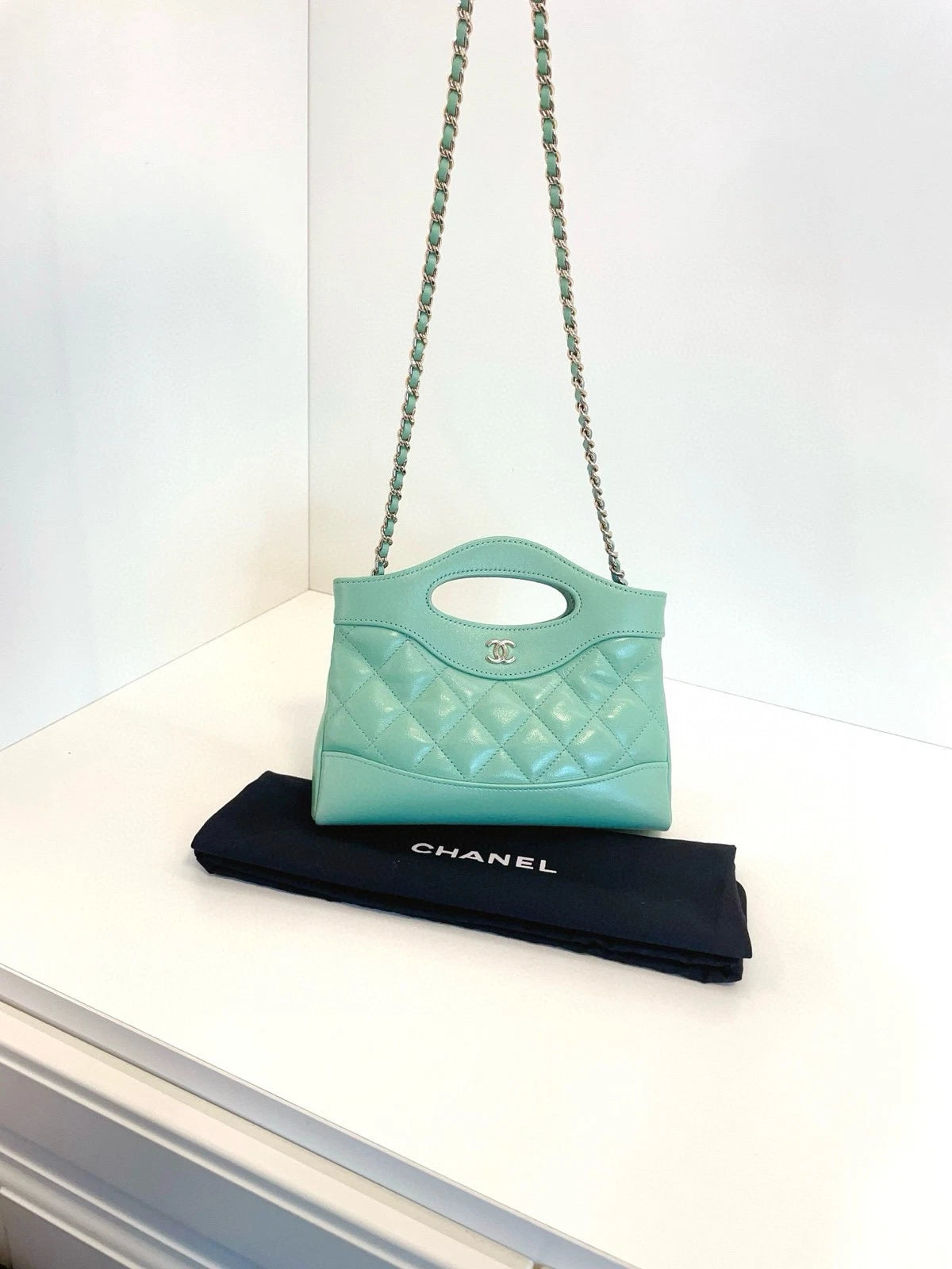 Chanel 31bag Nano Mint Green Tote Bag For Women